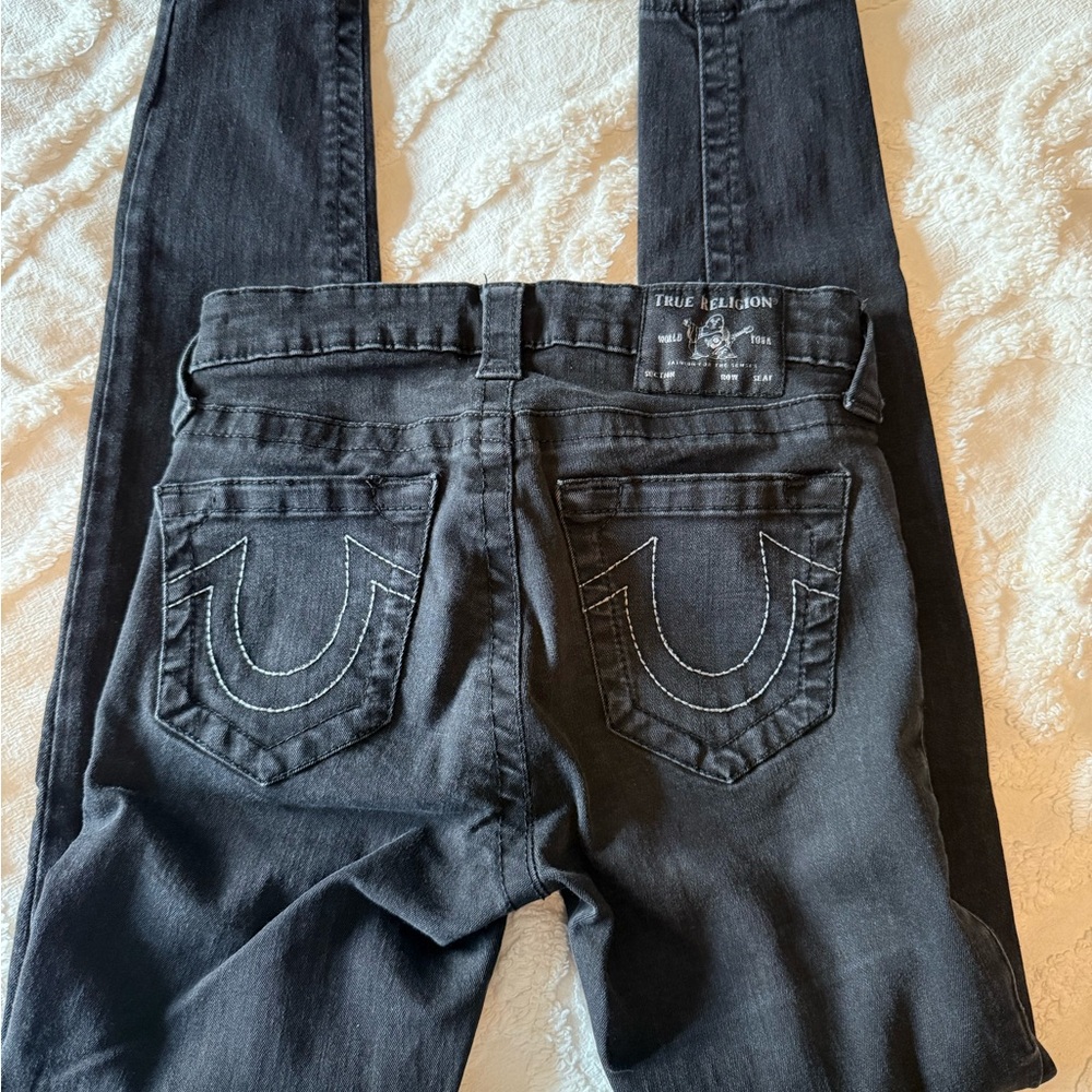 True Religion Halle Mid Rise Super Skinny Black Jeans - Picture 10 of 12